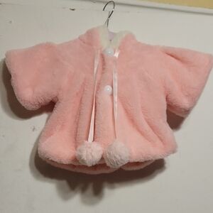Sources Unknown Toddler' Pink Plush Pom Pom With Hoodie Cape Size 6
